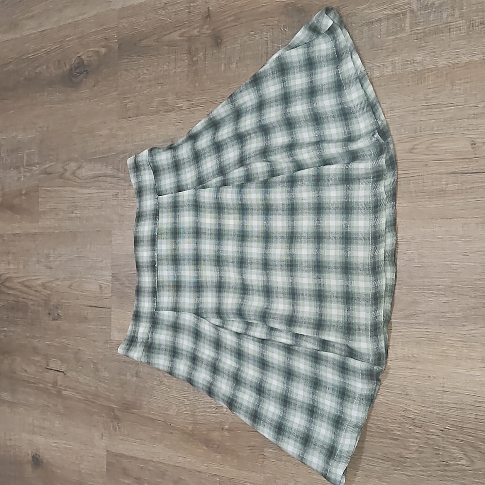 NWT Copper Key Plaid High Waist Pleated Mini Skirt, Green, Size XS